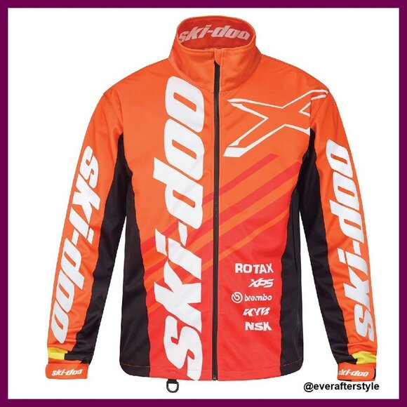 Water Resistant Racing Jacket Universal Fit Polyester Winter Sporty Style